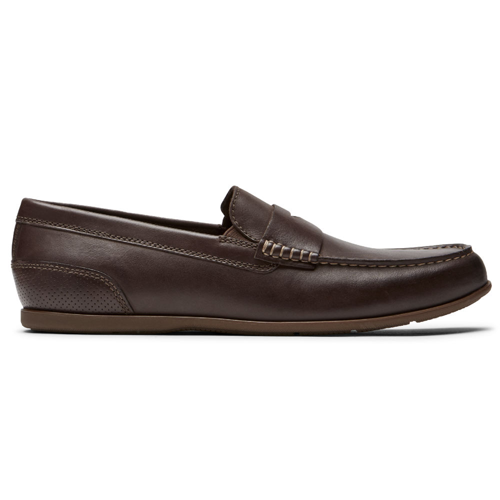 Rockport Mens Slip-On Dark Brown - Malcom Penny - UK 250-VHYQOK